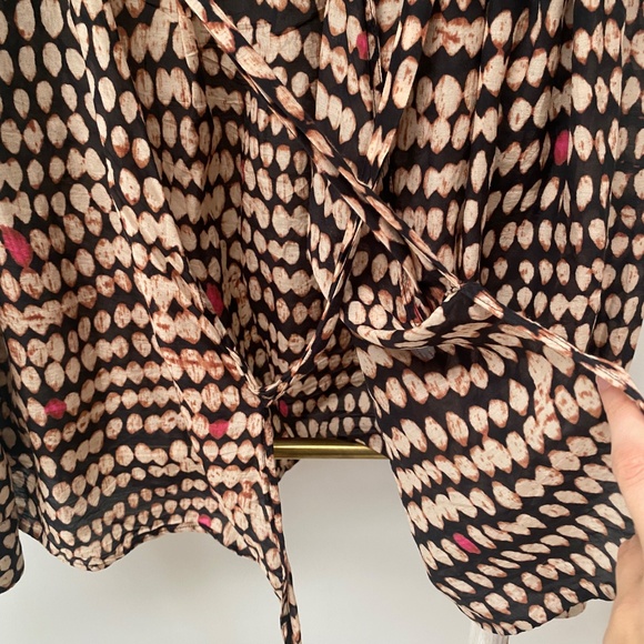 BCBG MAX AZRIA Sandy Dots Wrap Top CJV1198518 Lightweight Size S $198.00 - Picture 6 of 8